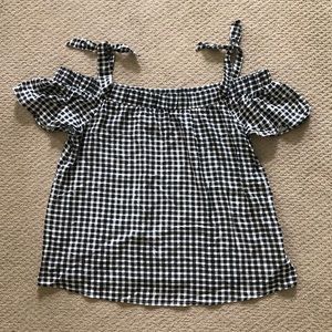 BLUE RAIN Gingham Off The Shoulder Top